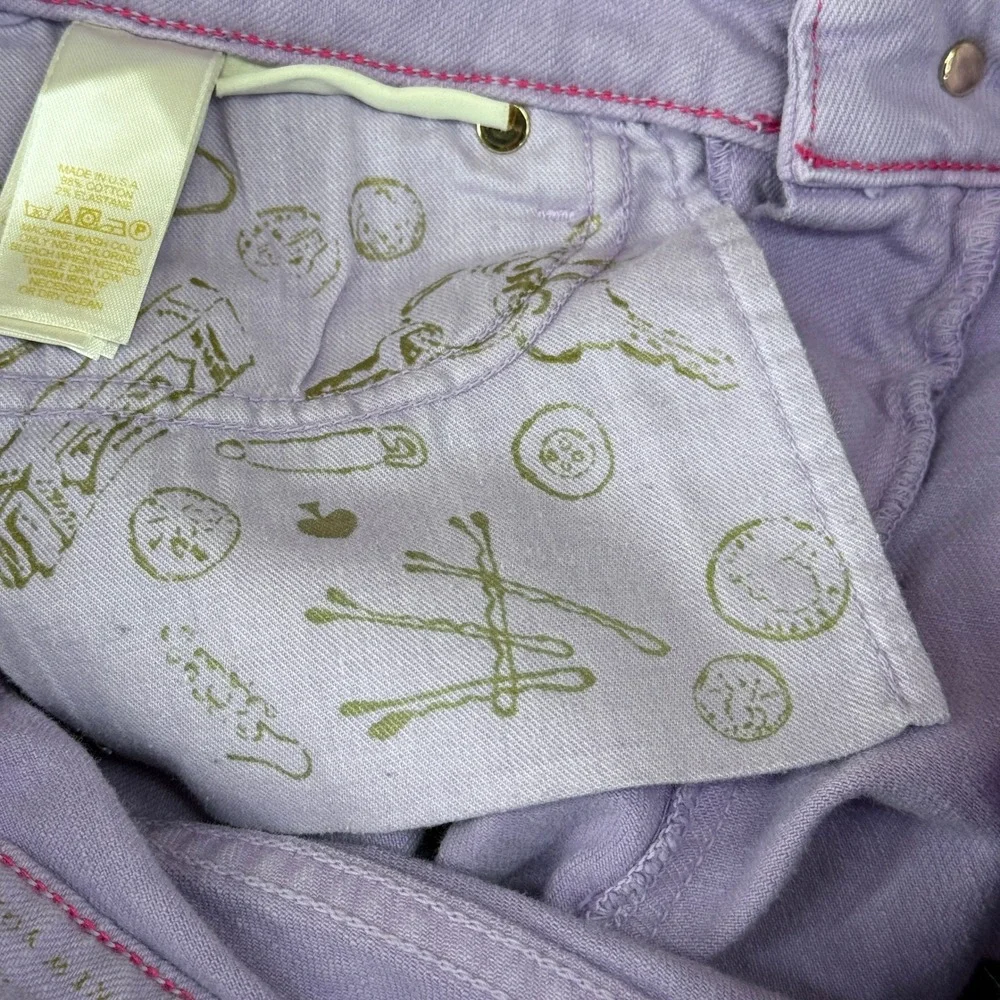 Kate Spade New York Slim Jeans Womens Size 28 Lavender Purple Spade Logo Denim